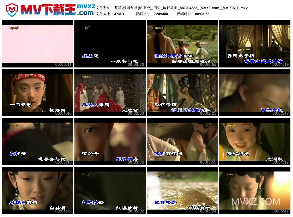 蓝星-梦断红楼(演唱会)_国语_流行歌曲_MC204888